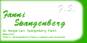 fanni spangenberg business card